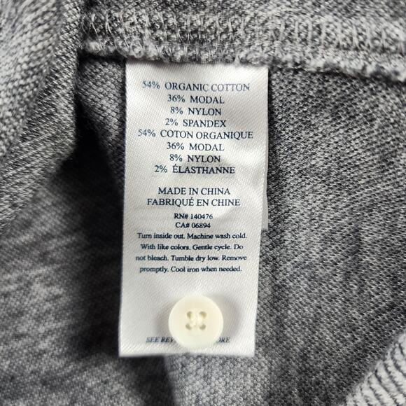 Faherty Brand Knit Button Shirt Gray M Long Sleeve Stretch Herringbone Knit Soft - Picture 4 of 8